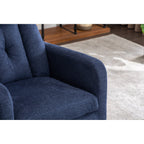 022-Linen Fabric Swivel Rocking Chair Gilder Chair With Pocket