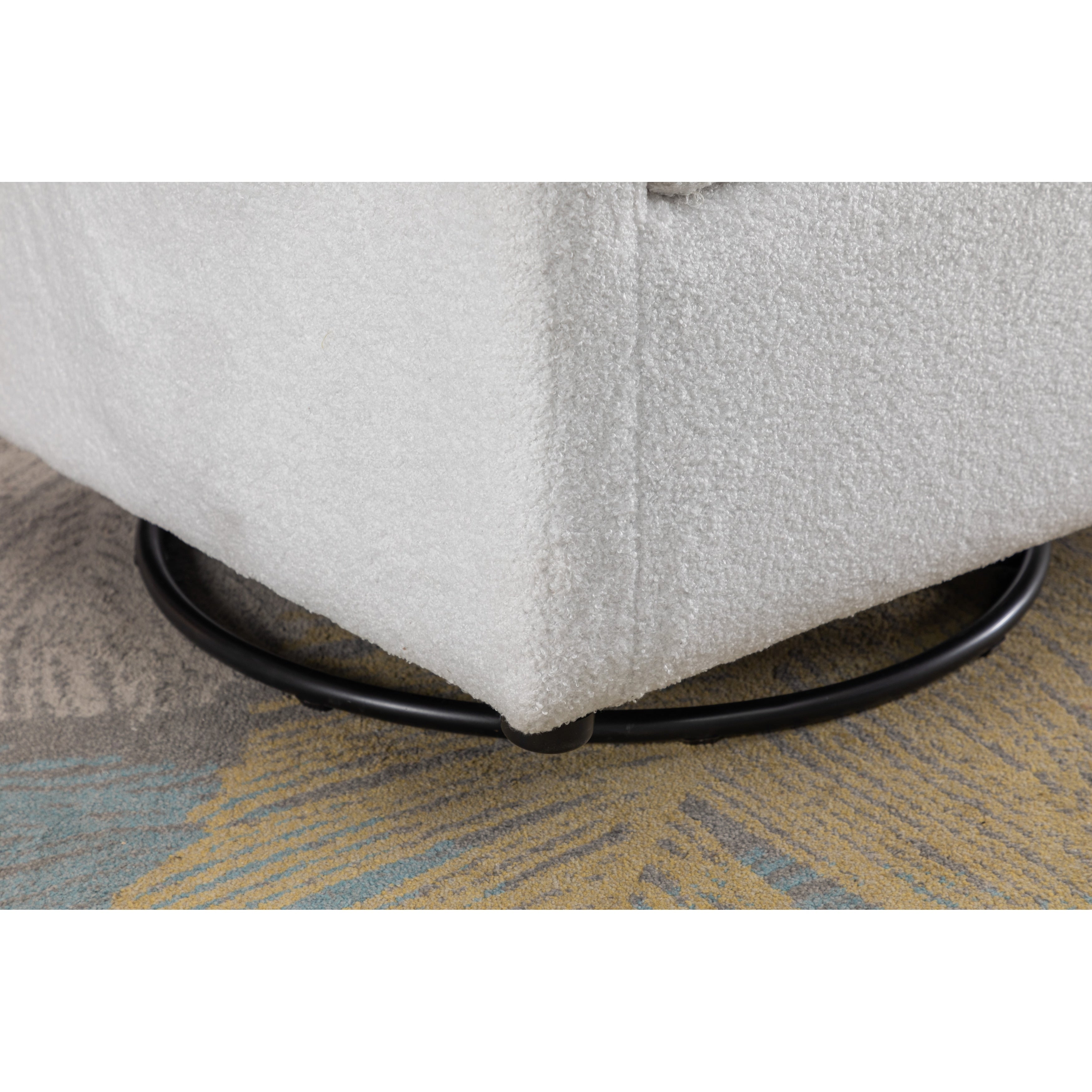 022-Linen Fabric Swivel Rocking Chair Gilder Chair With Pocket