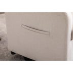 022-Linen Fabric Swivel Rocking Chair Gilder Chair With Pocket