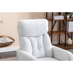 022-Linen Fabric Swivel Rocking Chair Gilder Chair With Pocket