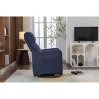 022-Linen Fabric Swivel Rocking Chair Gilder Chair With Pocket