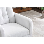 022-Linen Fabric Swivel Rocking Chair Gilder Chair With Pocket