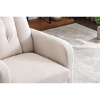 022-Linen Fabric Swivel Rocking Chair Gilder Chair With Pocket
