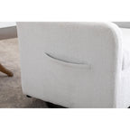 022-Linen Fabric Swivel Rocking Chair Gilder Chair With Pocket