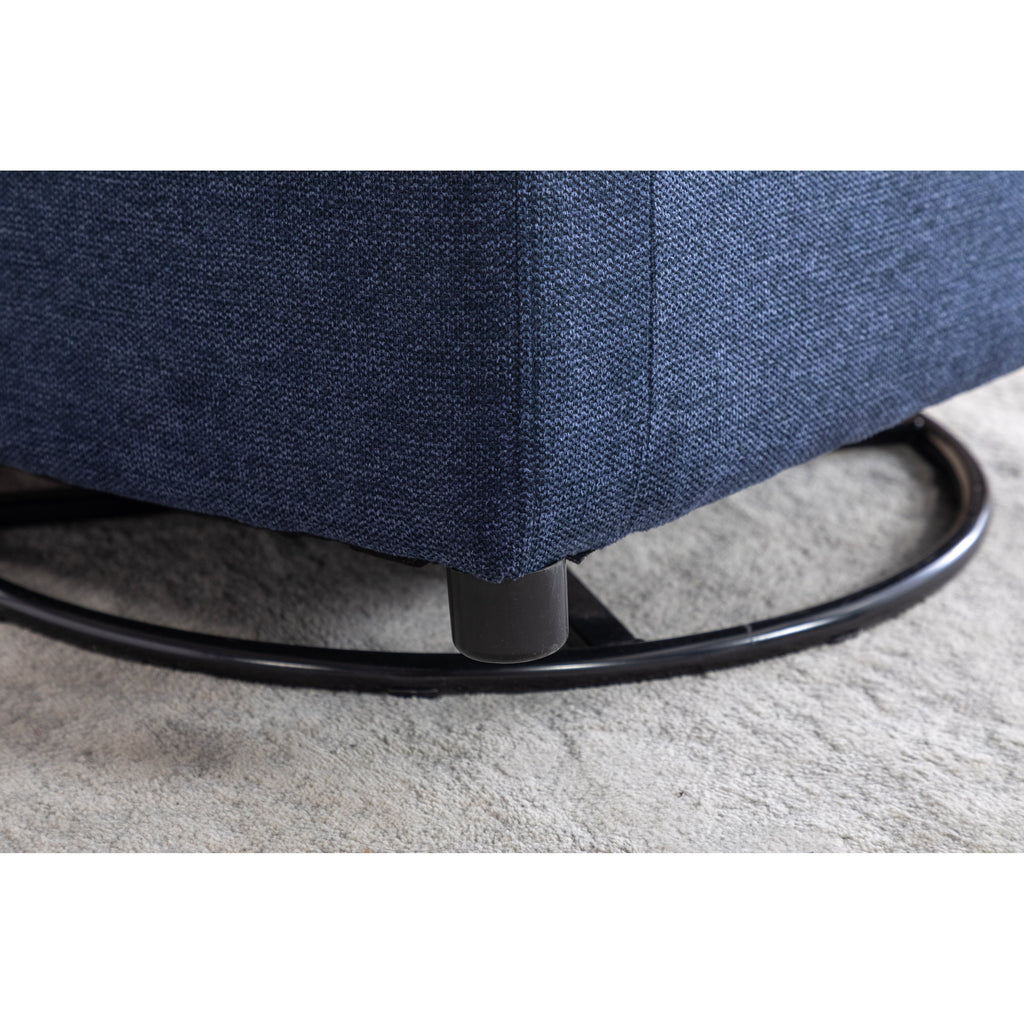 022-Linen Fabric Swivel Rocking Chair Gilder Chair With Pocket