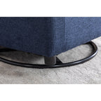 022-Linen Fabric Swivel Rocking Chair Gilder Chair With Pocket