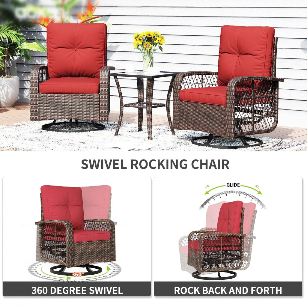 10 PCS Patio Furniture Set with Fire Pit Table