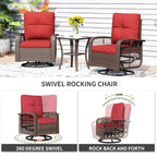 10 PCS Patio Furniture Set with Fire Pit Table