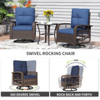 10 PCS Patio Furniture Set with Fire Pit Table
