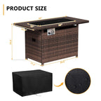 10 PCS Patio Furniture Set with Fire Pit Table