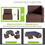 10 PCS Patio Furniture Set with Fire Pit Table