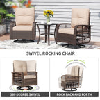 10 PCS Patio Furniture Set with Fire Pit Table