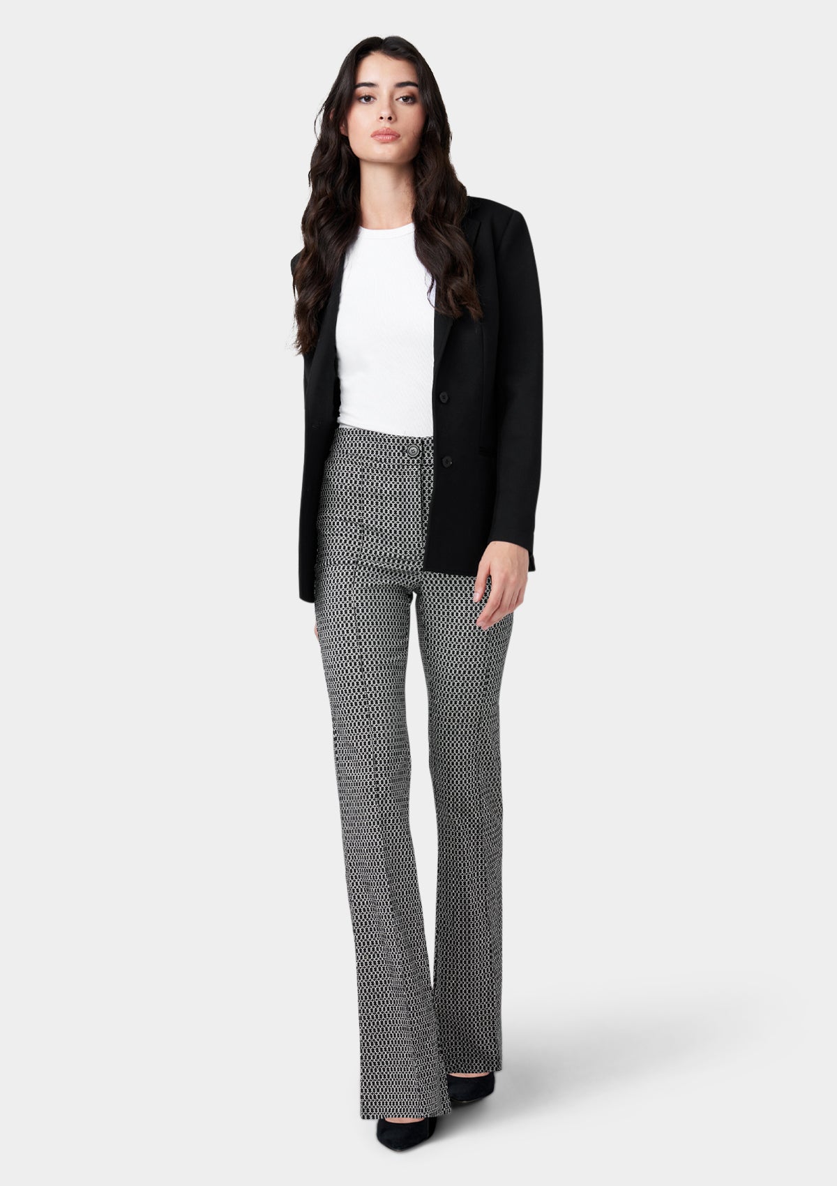 Pantalon évasé taille haute