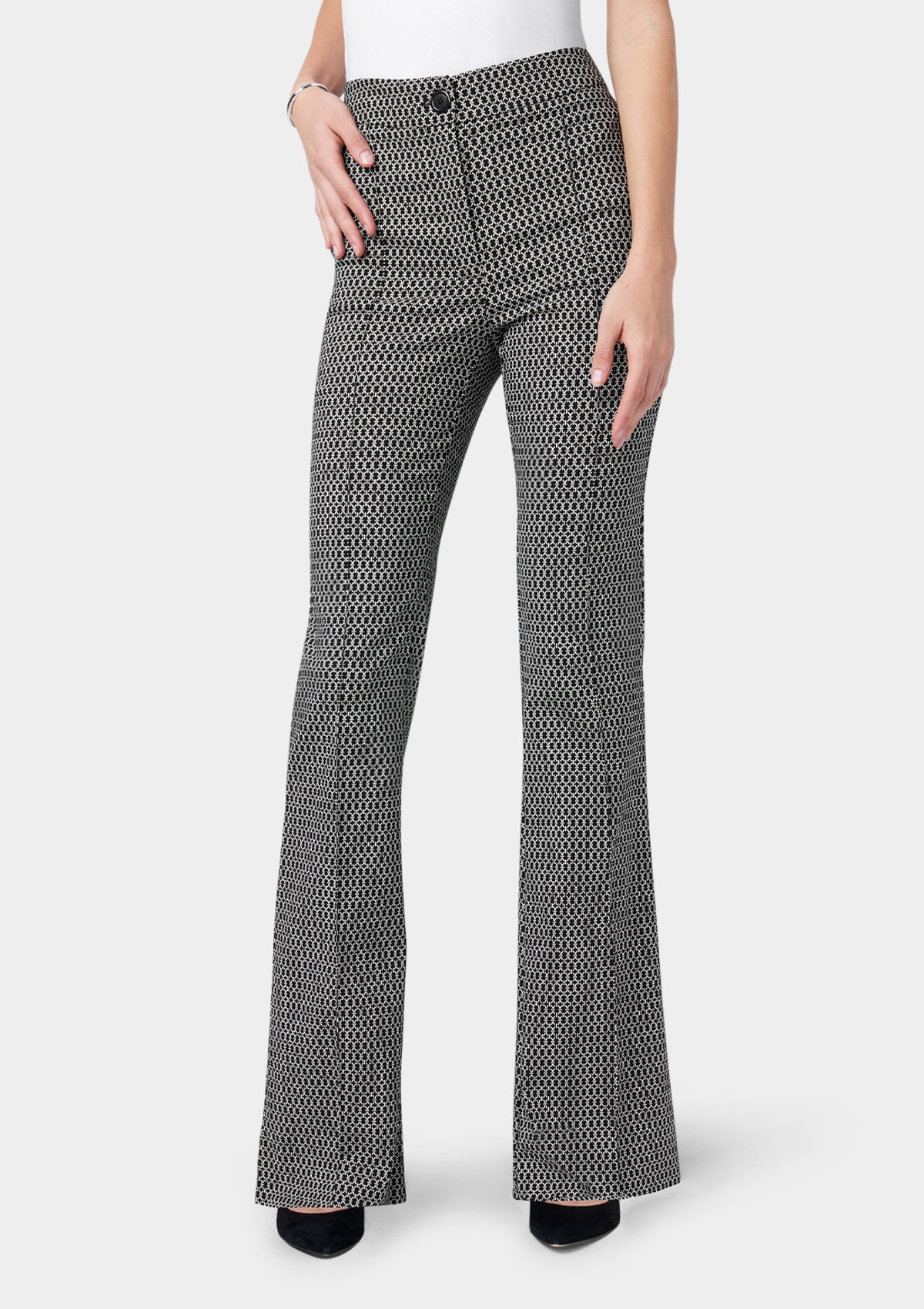 Pantalon évasé taille haute