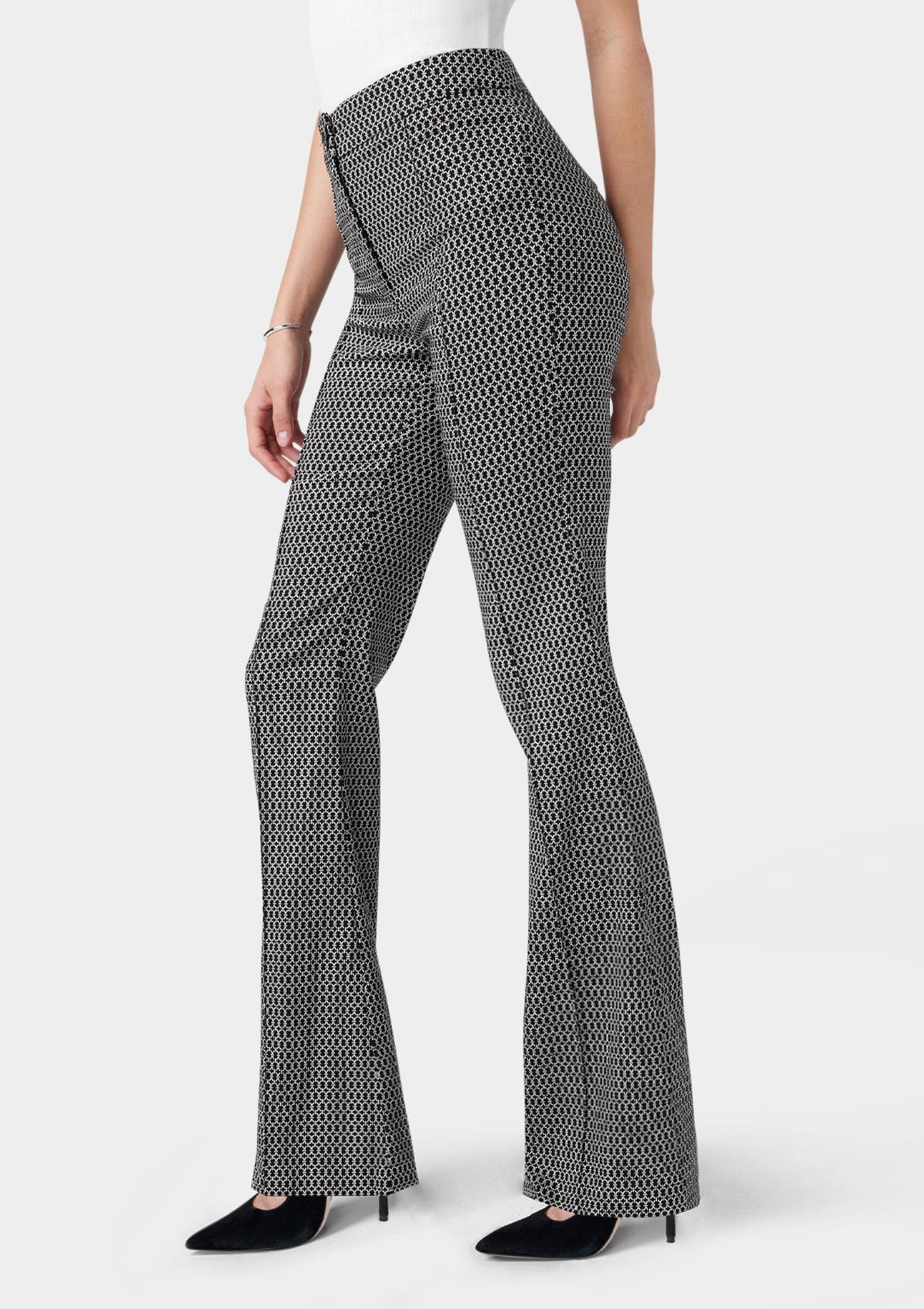 Pantalon évasé taille haute