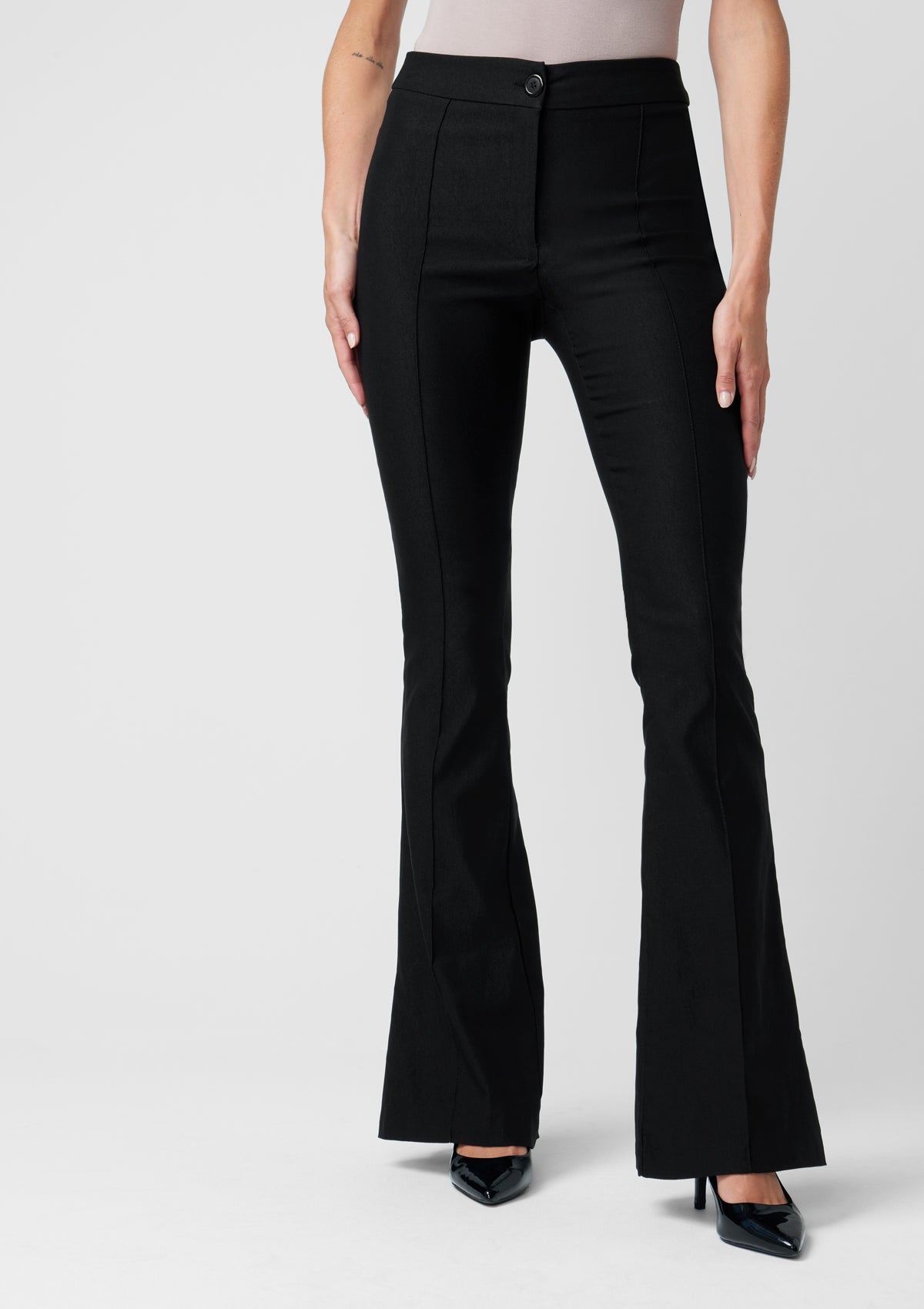 Pantalon évasé taille haute