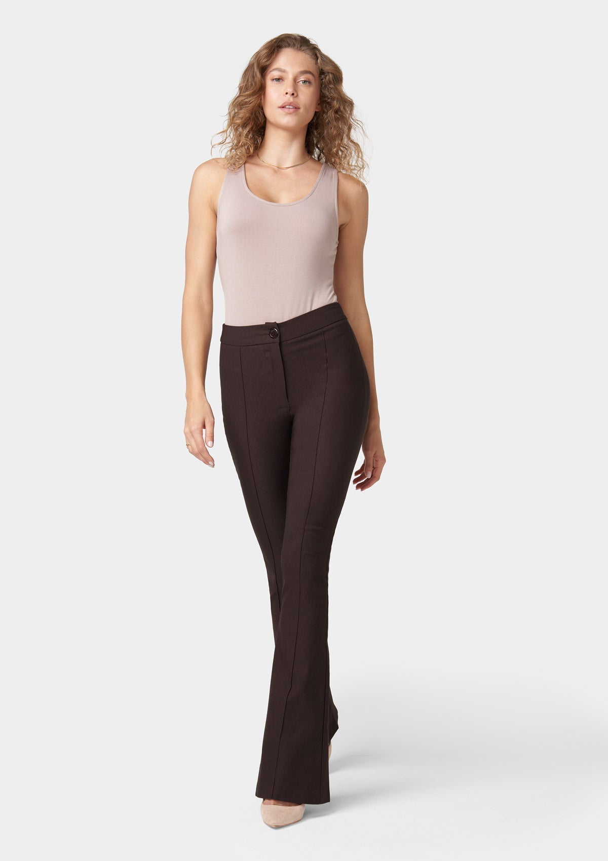 Pantalon évasé taille haute