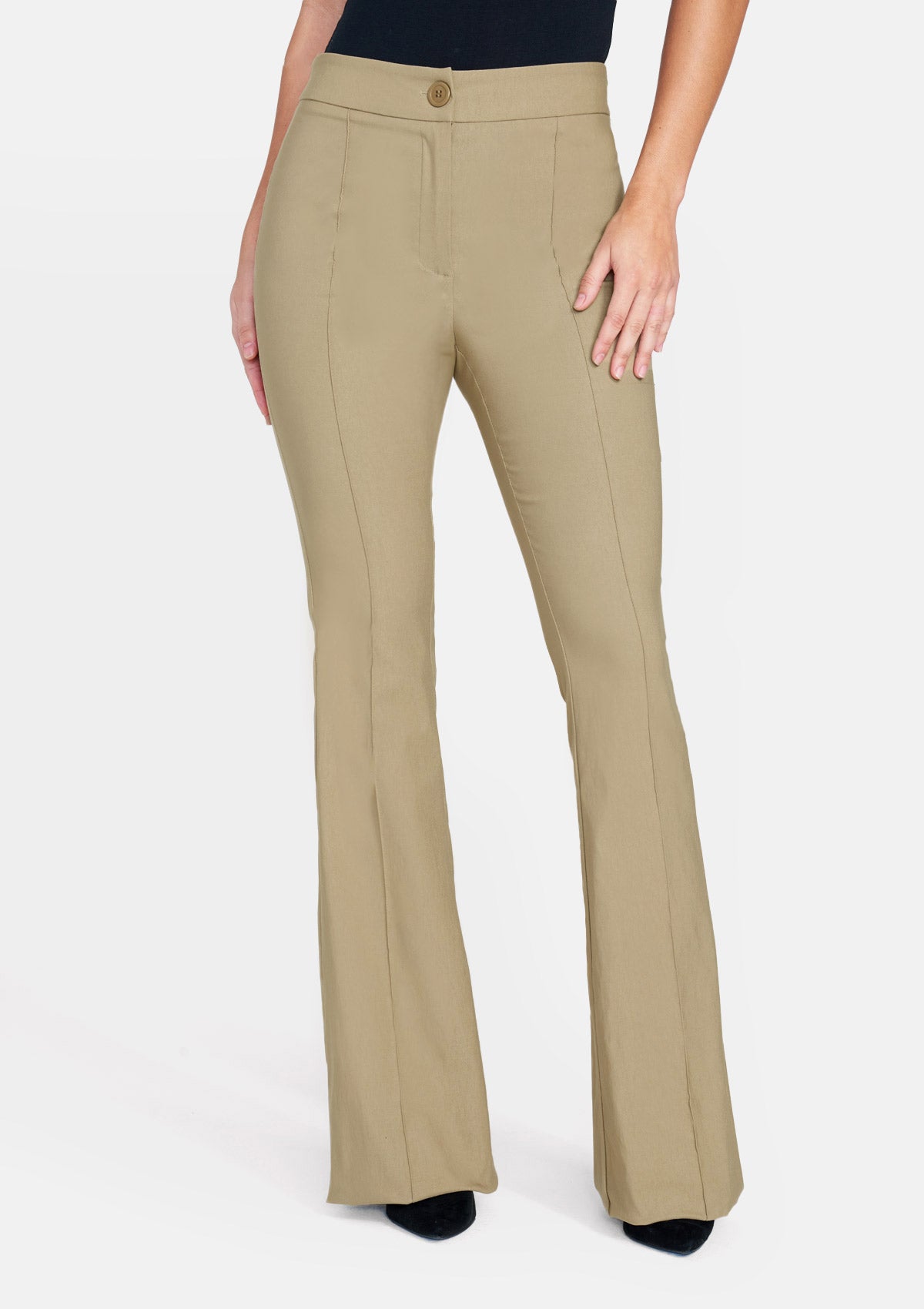 Pantalon évasé taille haute