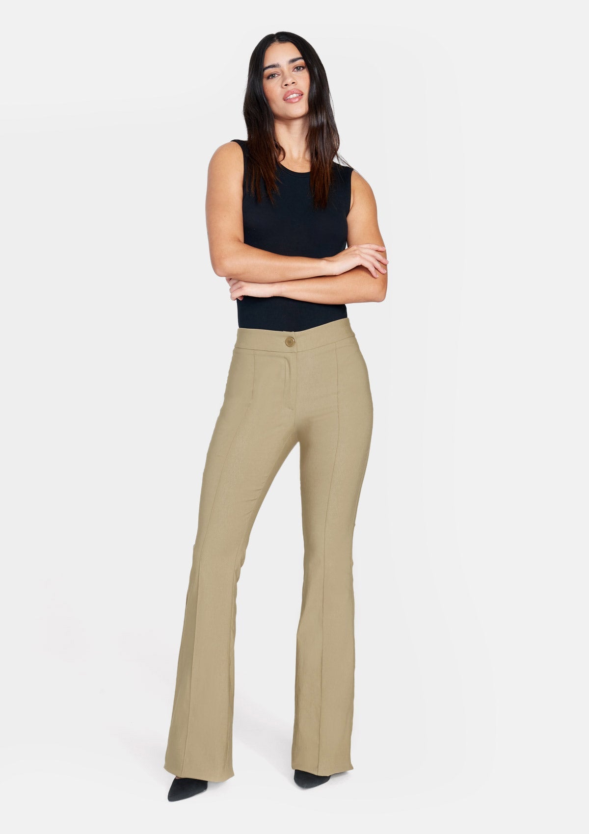 Pantalon évasé taille haute
