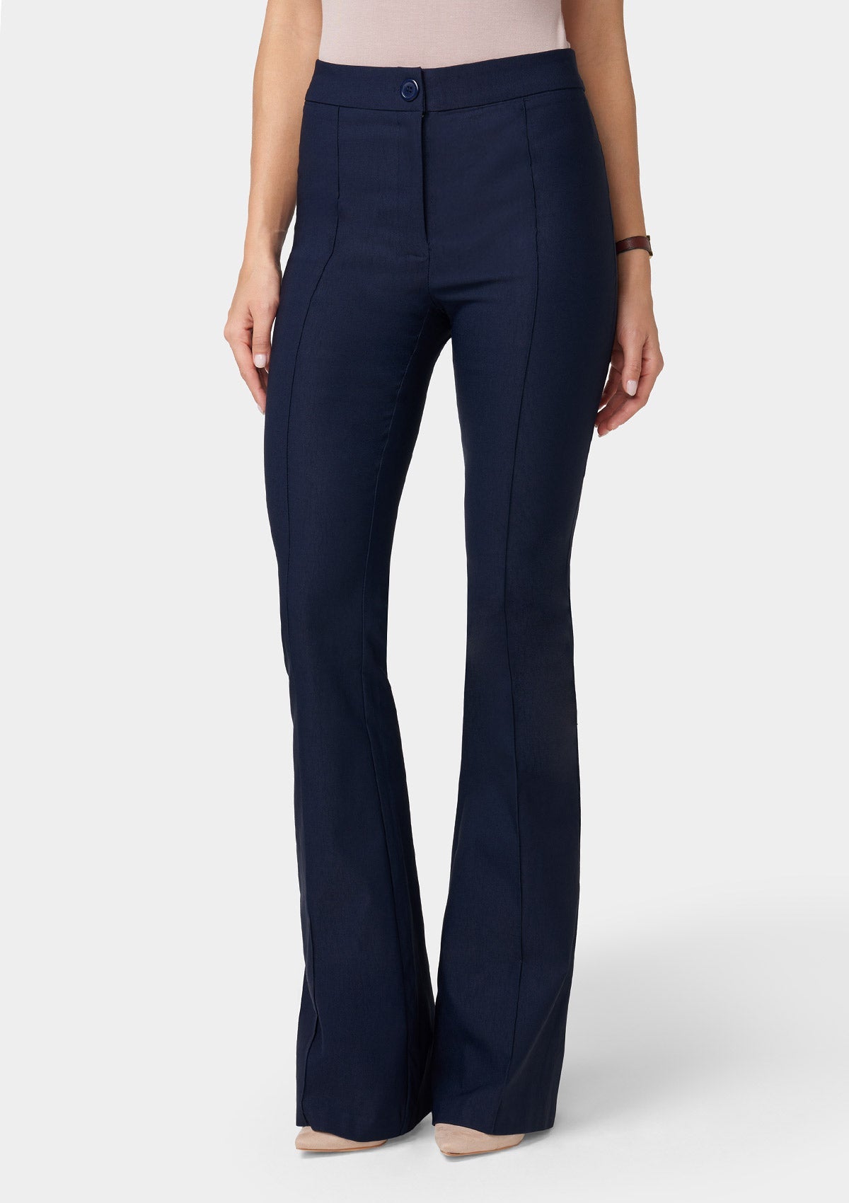 Pantalon évasé taille haute
