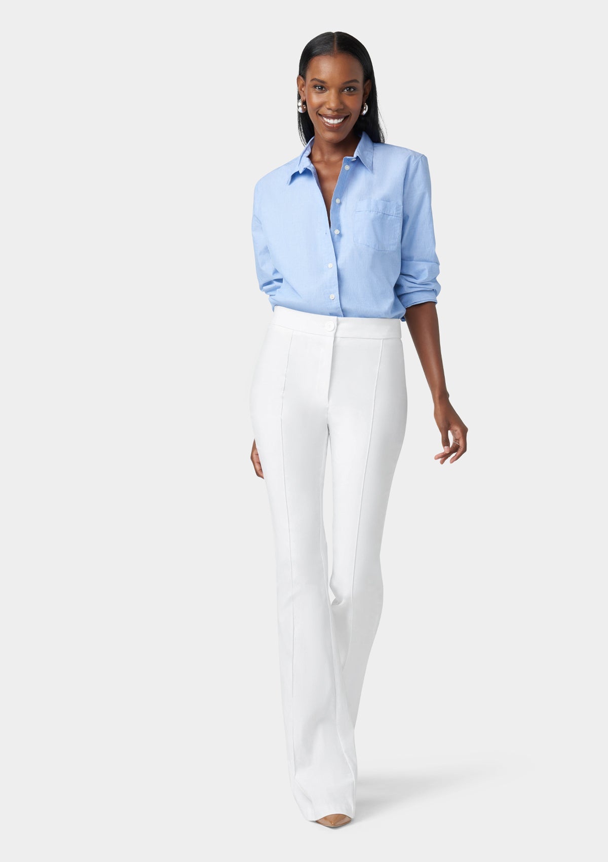 Pantalon évasé taille haute