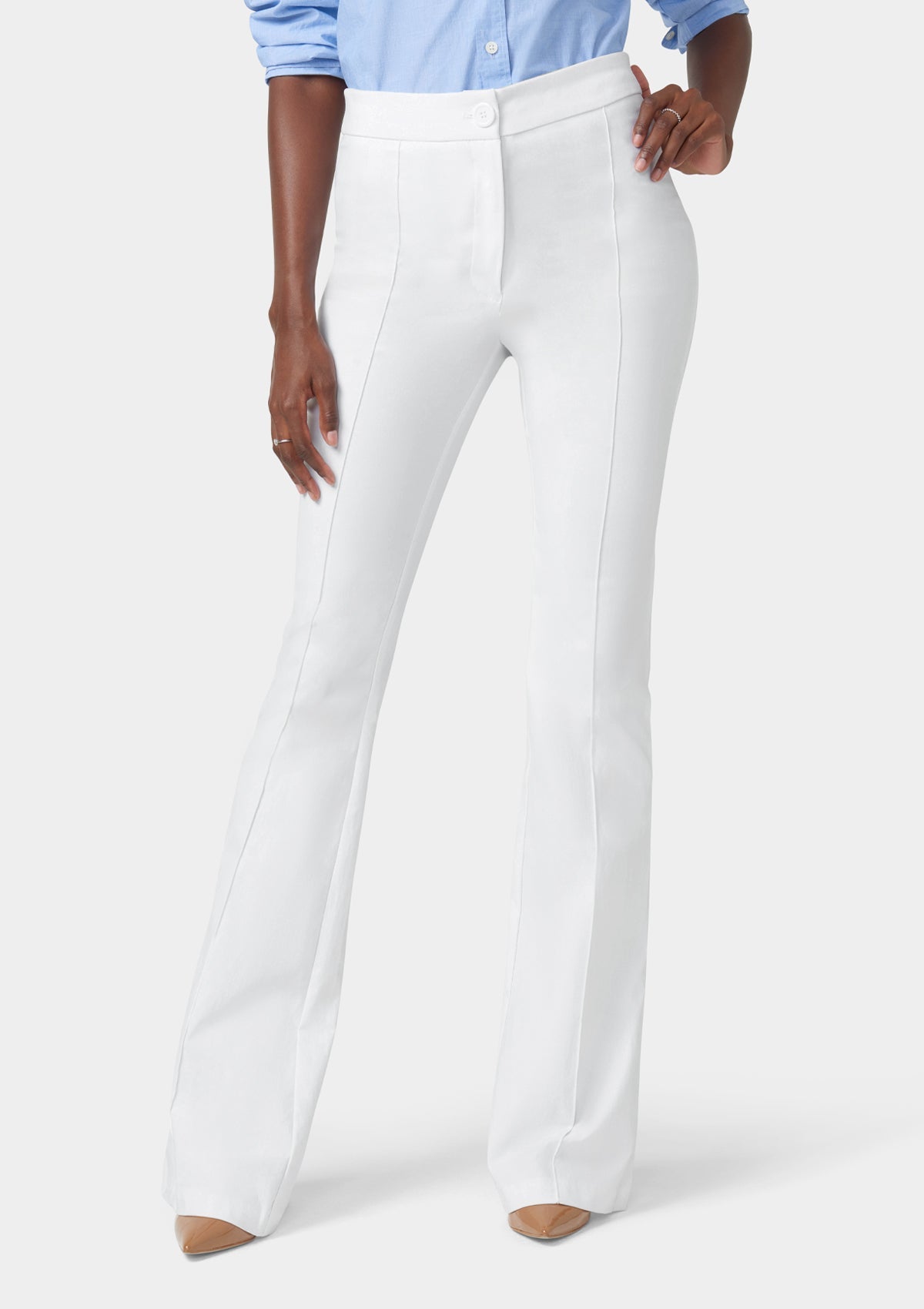 Pantalon évasé taille haute