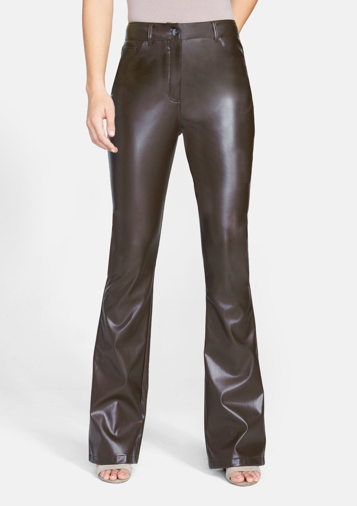 Pantalon évasé en similicuir Tall Lexa