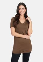 Alloy Basics - T-shirt col V taille haute
