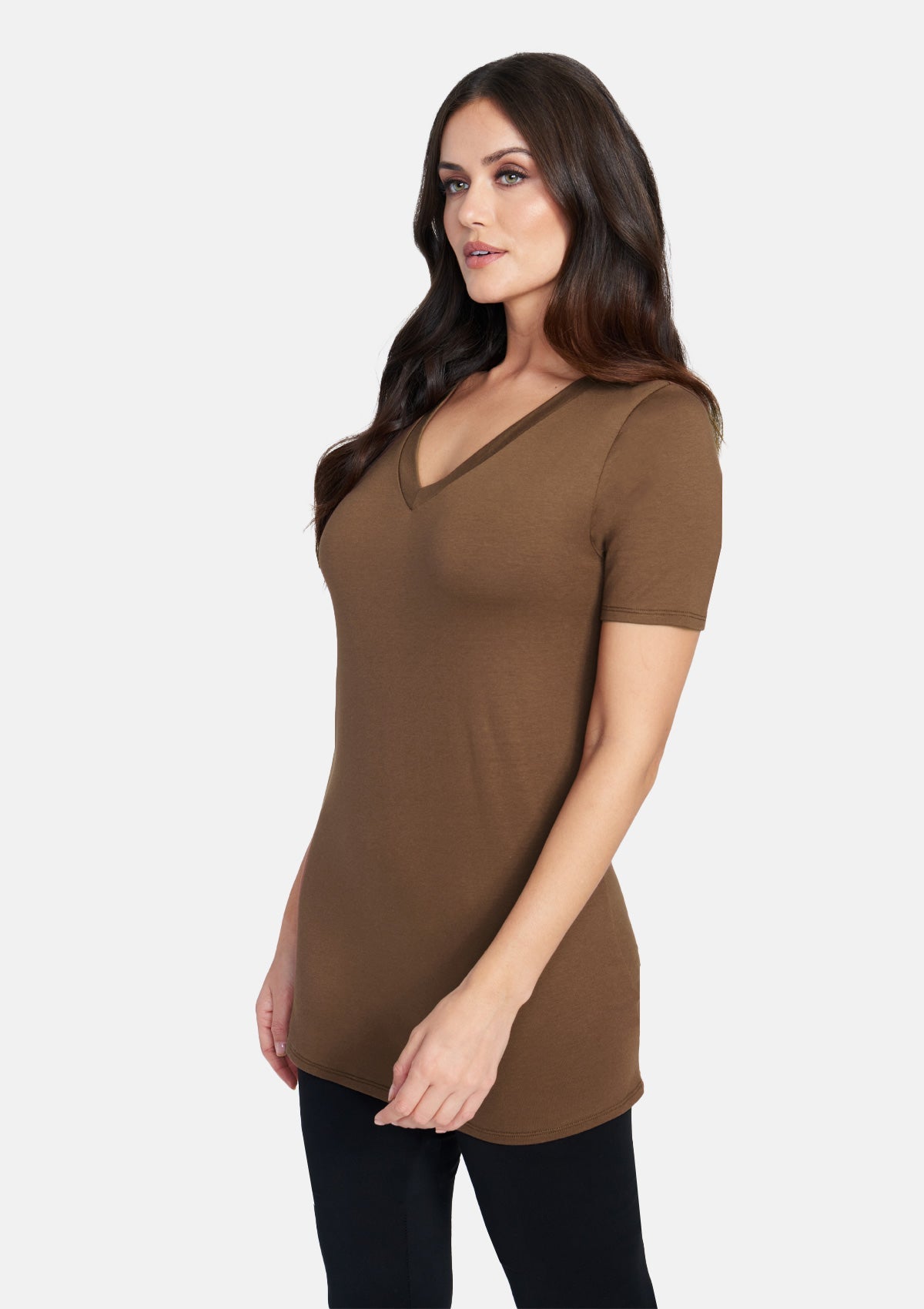 Alloy Basics - T-shirt col V taille haute