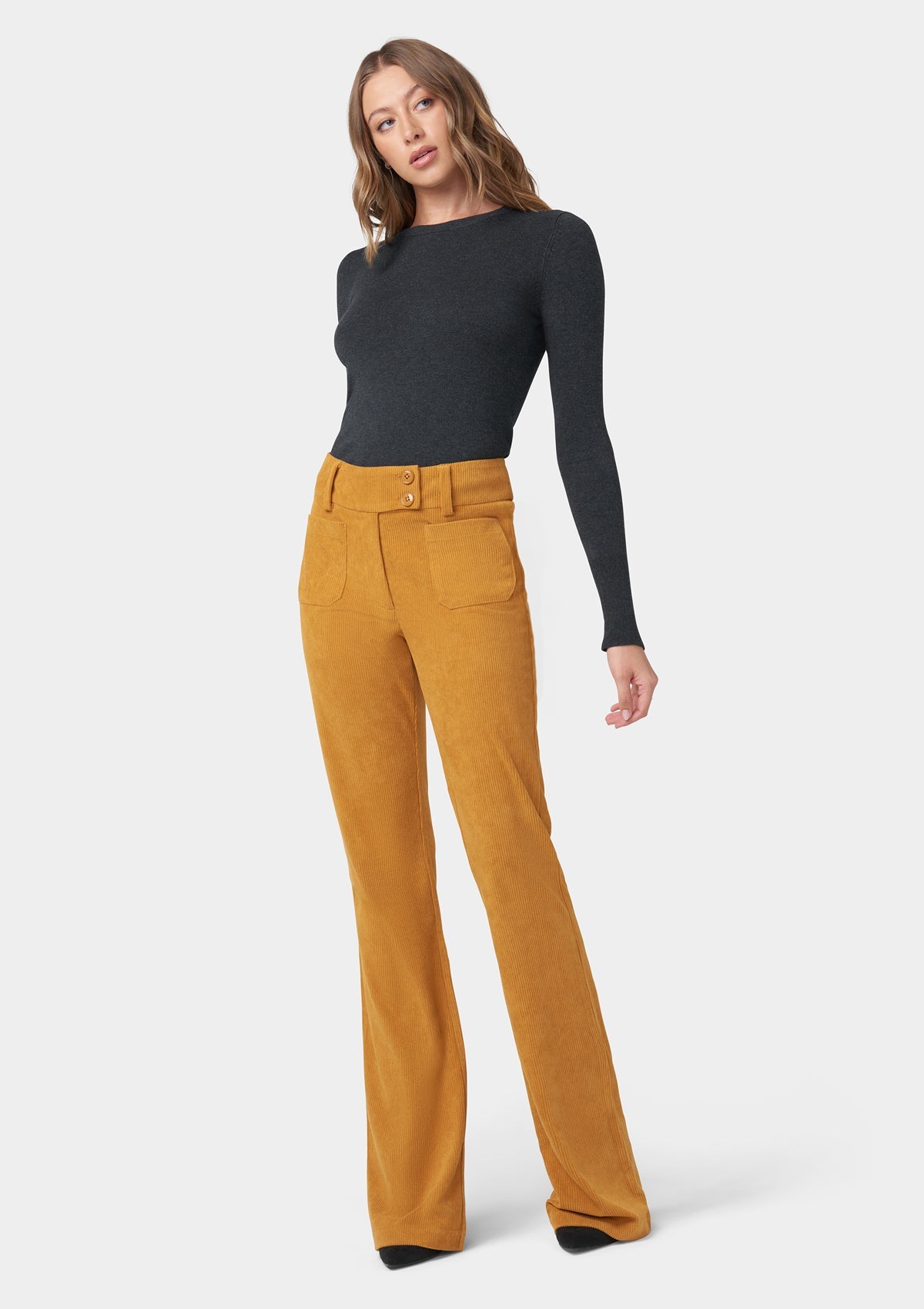 Pantalon évasé en velours côtelé Tall Kingston