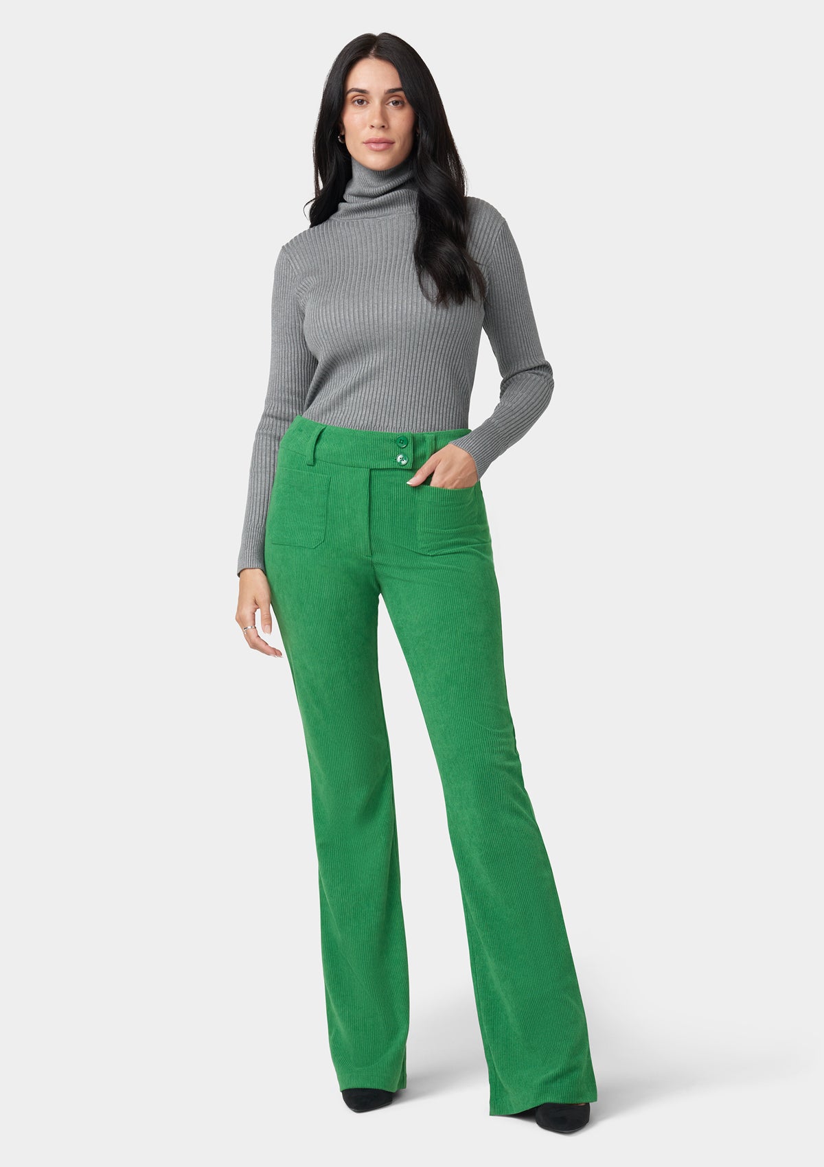 Pantalon évasé en velours côtelé Tall Kingston