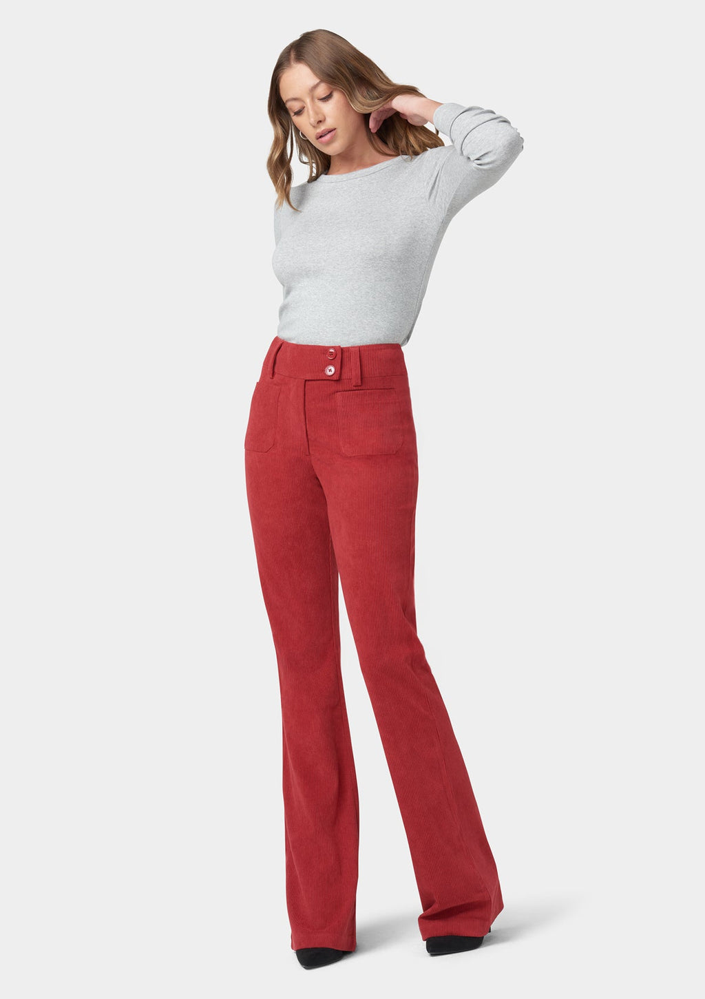 Pantalon évasé en velours côtelé Tall Kingston