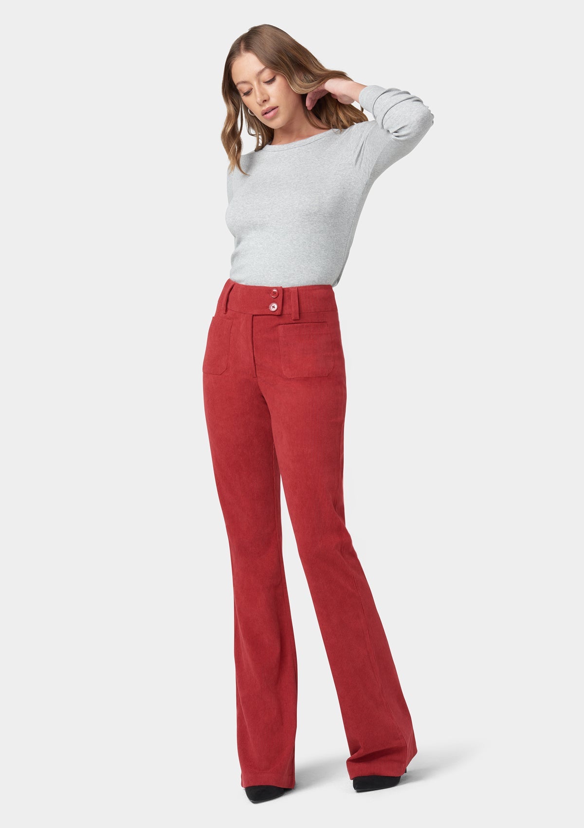 Pantalon évasé en velours côtelé Tall Kingston