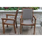 Eilaf 7 pc. Lazy Susan Set with Wicker Stacking Chairs